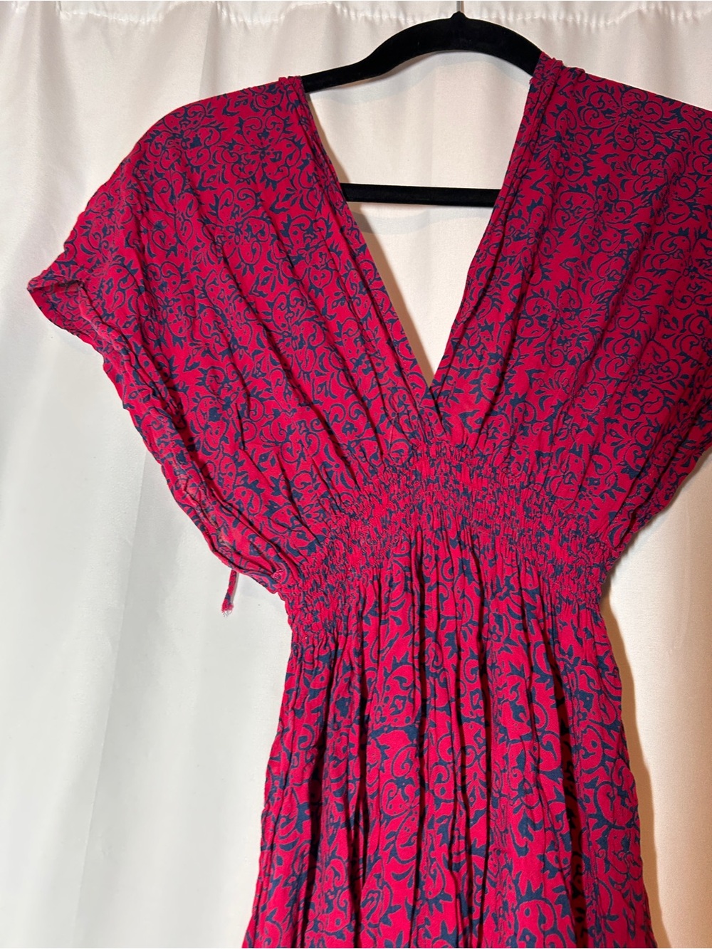 Bali Deep V Red and Black Floral Maxi Dress - Picture 6 of 8